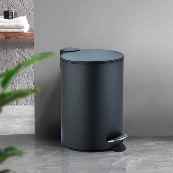 Мусорное ведро Weltwasser WW Betta BL 12L с педалью, черный матовый