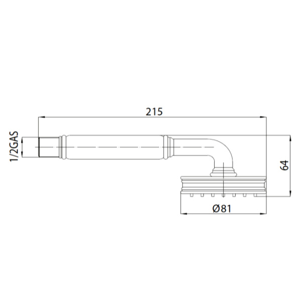 ручной душ ø8.1см.bossini liberty b00750.094, настенный, цвет: никель матовый