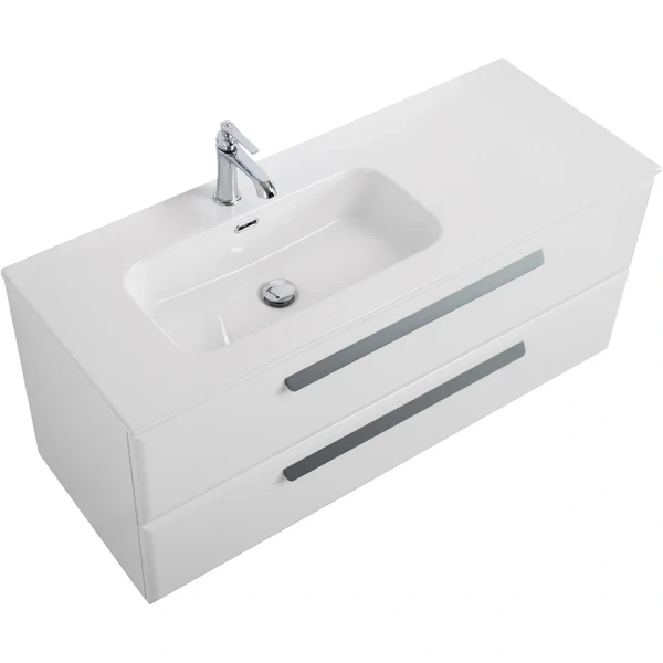 тумба под раковину cezares eco-cer-n 120 l eco-cer-n-1200-2c-so-bl-l подвесная bianco lucido без ручек