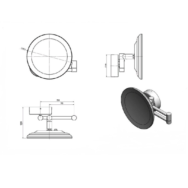 Косметическое зеркало x 3 Langberger Vico 71585-3-BP