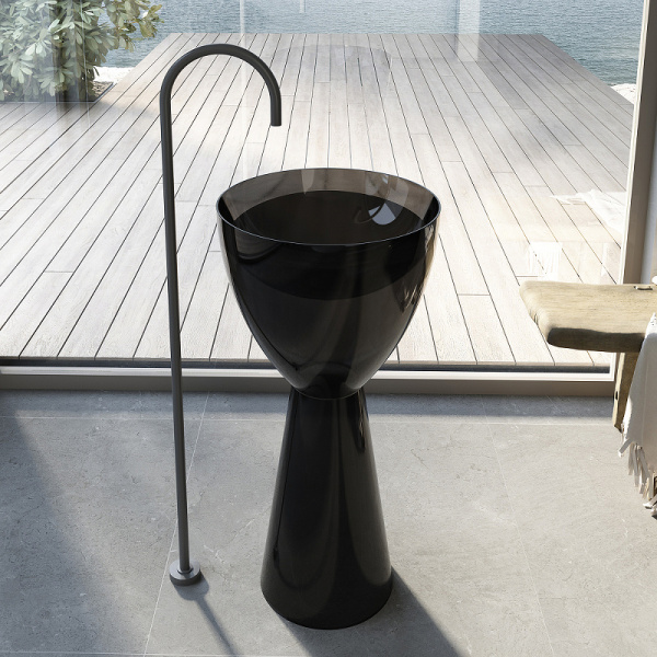 раковина напольная abber kristall 45 at2703onyx черная