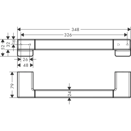 поручень 34,8 см hansgrohe addstoris 41744990, цвет полированное золото