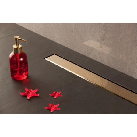 Душевой канал 950 мм 2 в 1 с основой под плитку Pestan Confluo Frameless Gold Line 13701225