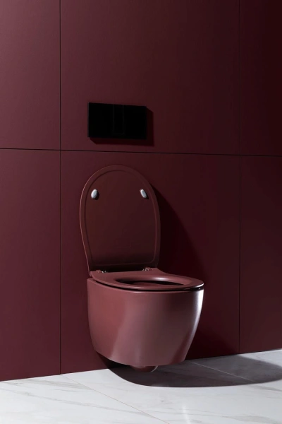 унитаз allen brau fantasy 4.11004.bd подвесной, безободковый, без сиденья, 51x36.3 см, бордо