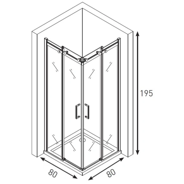 душевой уголок 80x80 см berges kron 061006 прозрачное