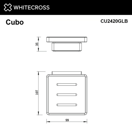 мыльница whitecross cubo cu2420glb настенная, брашированное золото