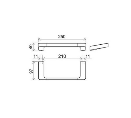 полотенцедержатель ravak 10° x07p324 хром