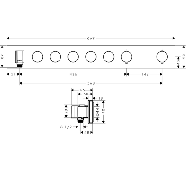 термостат для ванны axor showersolutions 18358000