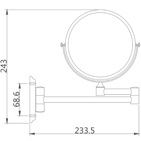 косметическое зеркало haiba hb6108 с увеличением цвет хром