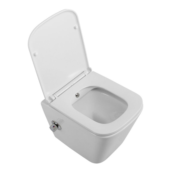 унитаз биде подвесной belbagno due bb3103chr-bs/sc, с сиденьем микролифт, цвет белый