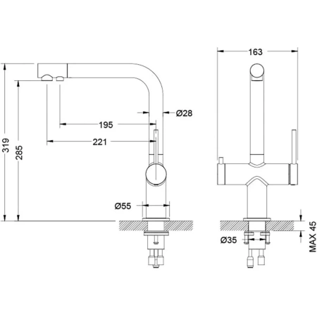смеситель для кухни aquatek европа aq1385cr хром