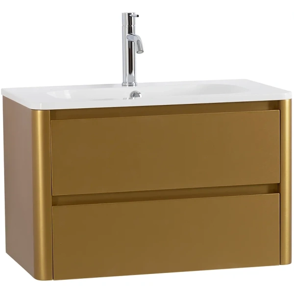 тумба под раковину cezares relax relax-800-2c-so-boro-p 79,6 см, подвесная, золотой матовый