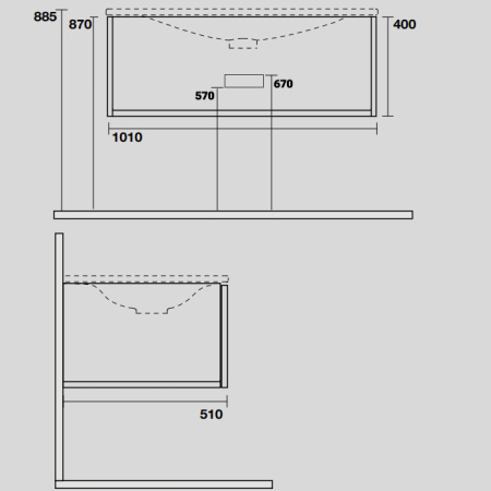 тумба с раковиной 102х52 tw collection shape shap100-b+547001*1 белый