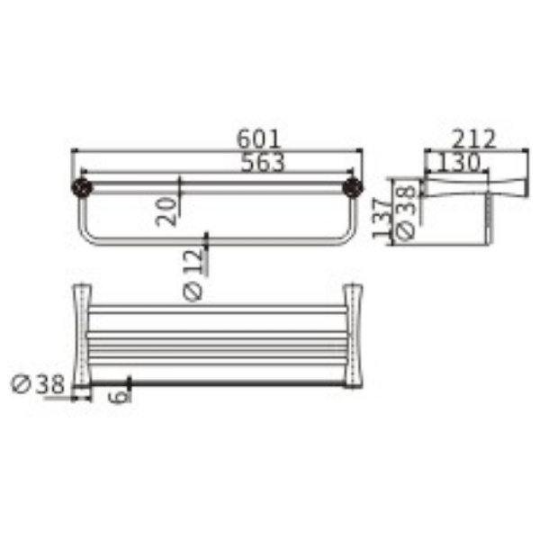 Полка для полотенец CeramaLux Virginia 94310A Хром