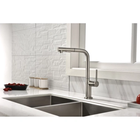 смеситель для кухни paulmark neo ne214419-ni, цвет никель