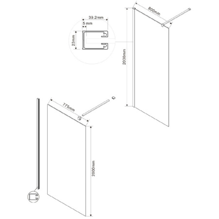 неподвижная перегородка 80 см vincea walk-in vsw-1h800cggm тонированное
