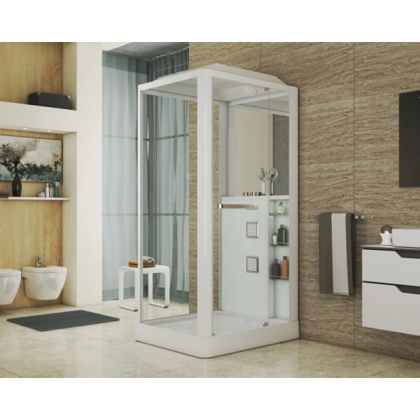 душевая кабина grossman gr123(r) 110x90 профиль белый стекло прозрачное
