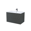 Тумба с раковиной подвесная 80 см IDDIS Bild BIL80G0i95K, темно-серый