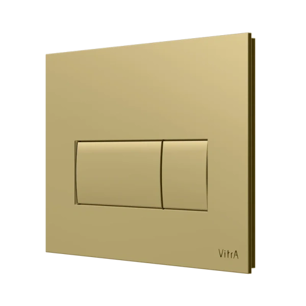 кнопка смыва для инсталляции vitra root square 740-2324 для унитаза, пластик, цвет золото глянец