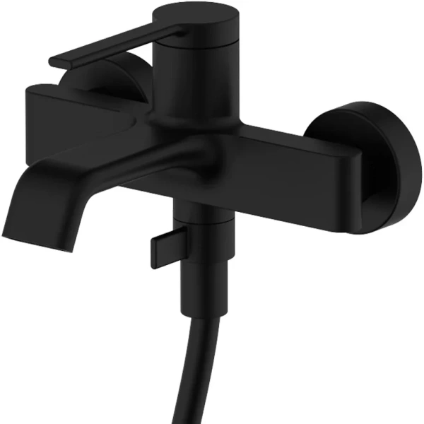 смеситель для ванны aquame asti aqm6412mb с душевым гарнитуром, черный матовый