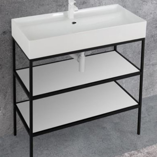 полка для консоли под раковину cezares cadro 80 cadro-80-mens-bianco белая матовая