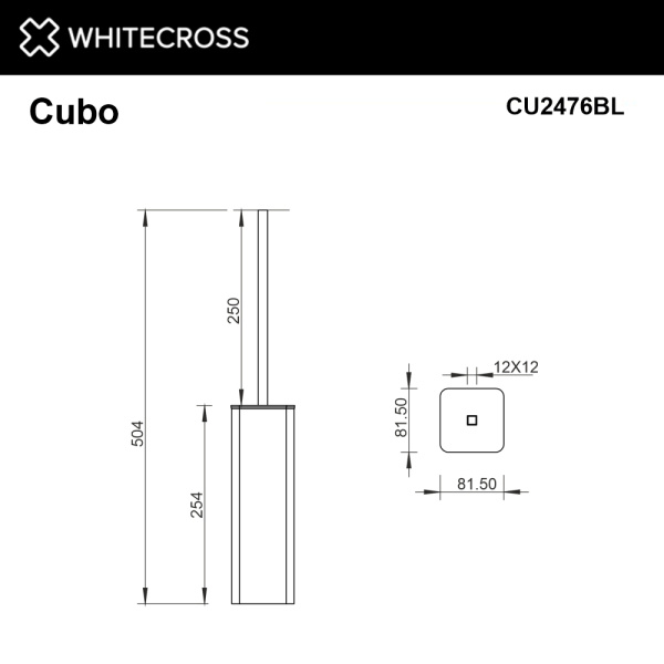 Ершик для унитаза Whitecross Cubo CU2476BL напольный, черный мат