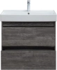 тумба с раковиной aquanet nova lite 75 дуб серый, 2 ящика