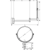косметическое зеркало x 3 hansgrohe addstoris 41791140, цвет шлифованная бронза