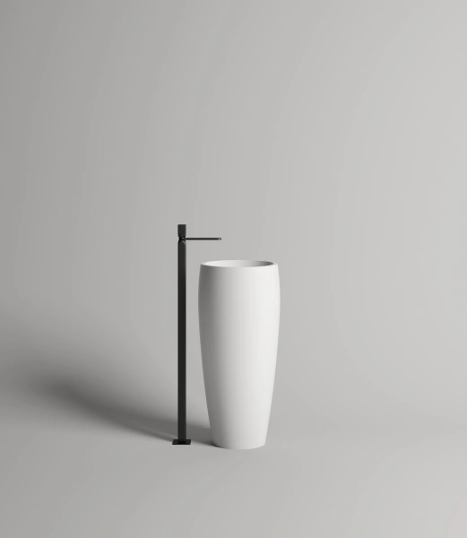 раковина напольная salini armonia 203 47 x 47 х 90 см, из искусственного камня, белый глянцевый, 130113g