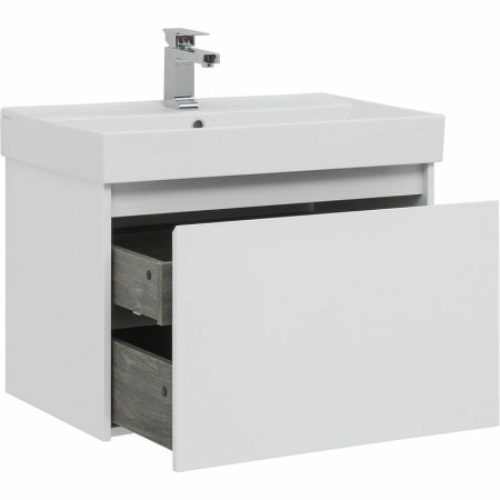 тумба под раковину aquanet nova lite 75 245243 подвесная белая глянцевая