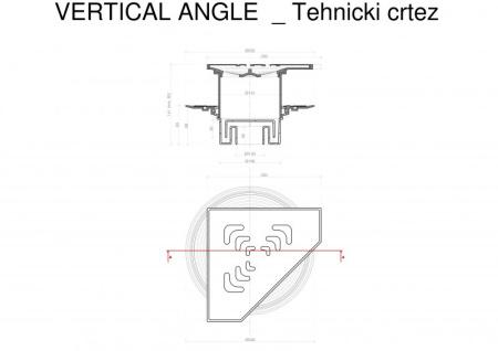 душевой трап 194x194/50 мм pestan confluo standard angle vertical 13000021, хром