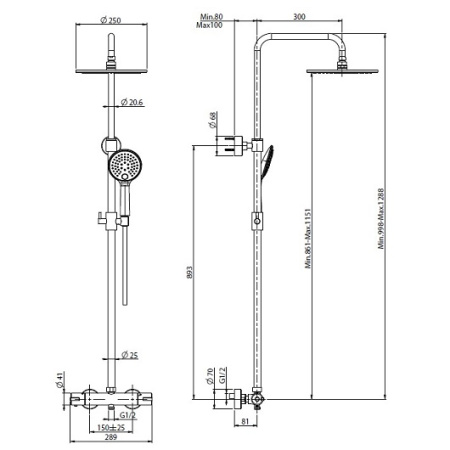 душевая система fima carlo frattini shower column f4885/r258cr хром