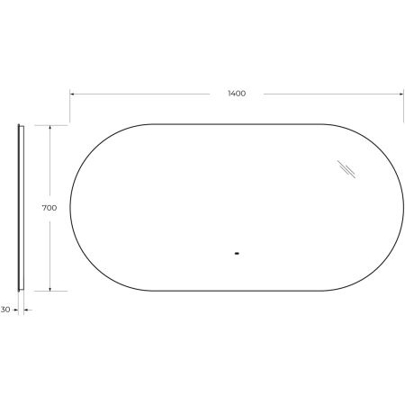 Зеркало Cezares Vague 140 CZR-SPC-VAGUE-1400-700-MOV с подсветкой с сенсорным выключателем и датчиком движения