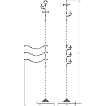 напольная стойка migliore edera 16908 цвет бронза