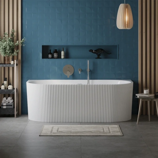 акриловая ванна belbagno uno bb713 170x80 см, пристенная, белая, на ножках, со сливом-переливом, с донным клапаном