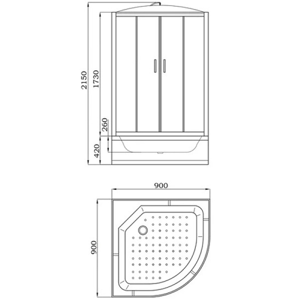 душевая кабина parly classic эконом 90x90 ec921 без гидромассажа