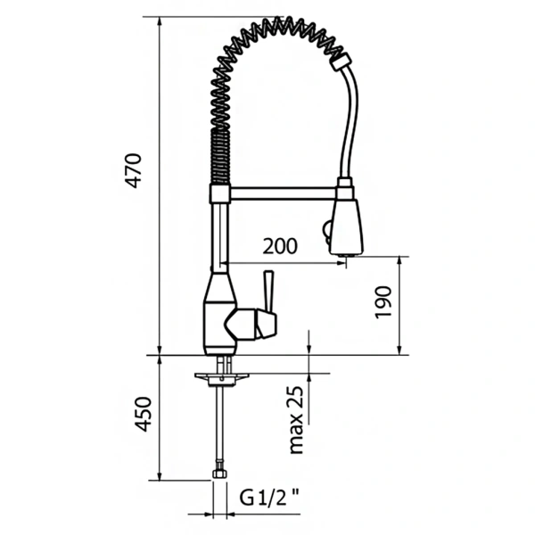 смеситель для кухни webert kitchen conic cn920602015 цвет хром