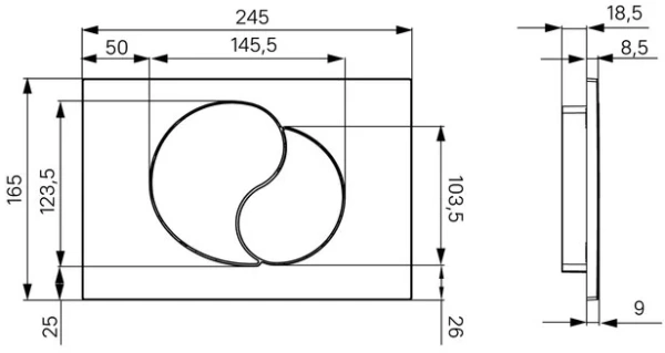 кнопка смыва для инсталляции iddis unifix uni02mwi77 для унитаза, пластик, цвет матовый белый