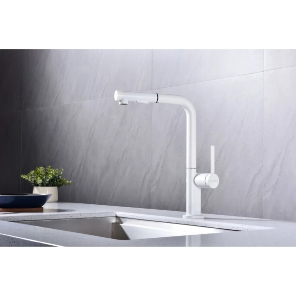 смеситель для кухни paulmark neo ne214419-431, цвет белый