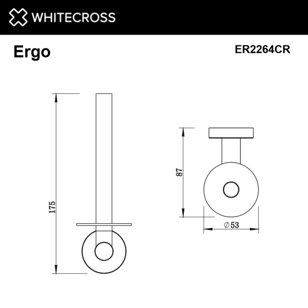 Держатель туалетной бумаги Whitecross Ergo ER2264CR запасного рулона, хром