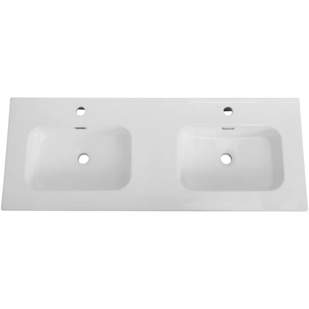 раковина cezares duet czr-8095-120-2 121x46 см, накладная, двойная, цвет белый