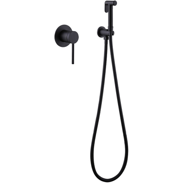 гигиенический душ abber emotion af8825b со смесителем, черный матовый