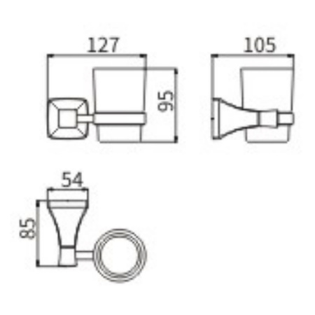стакан для зубных щеток ceramalux domino 95402 хром