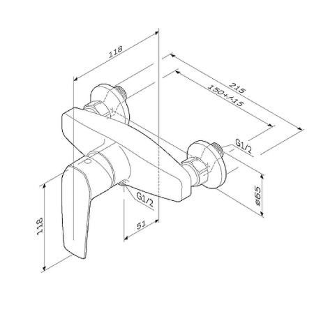 смеситель для душа am.pm gem f90a20022 черный
