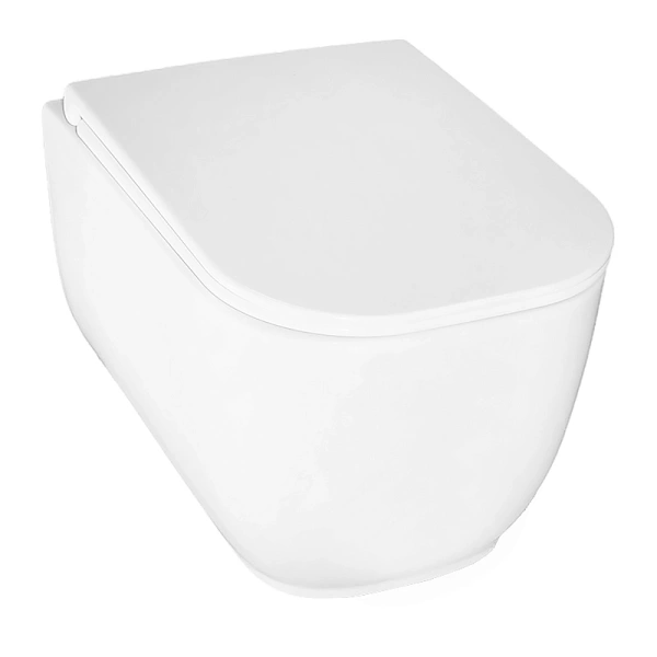 унитаз azario riano az-2808e подвесной, безободковый, с сиденьем микролифт, слив "торнадо", 49x34.5x35 см, белый