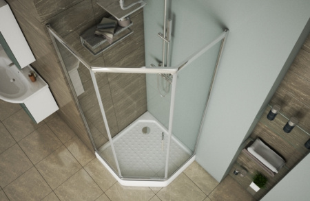 душевой уголок bravat line 90×90 bs090.6115a профиль хром, стекло прозрачное