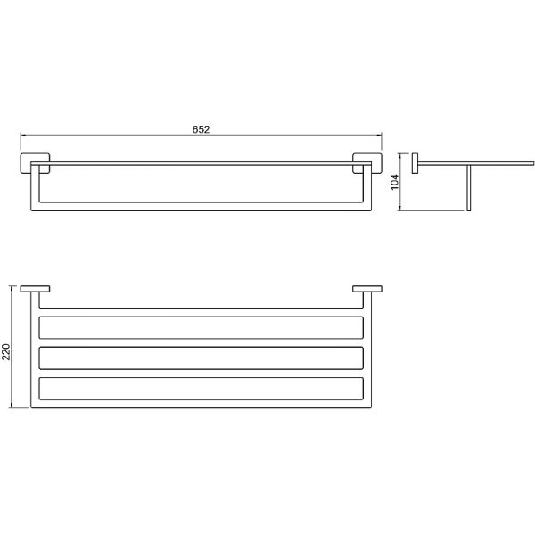 Полка для полотенец Aquatek Либра AQ4315MB Черная матовая