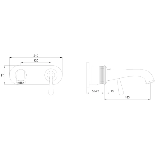 смеситель для раковины wonzon & woghand steam ww-88869008-mb встраиваемый, черный матовый