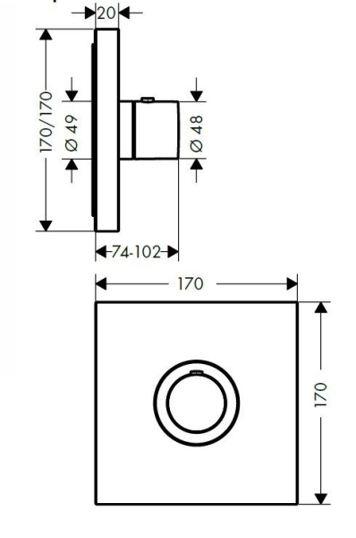 центральный термостат axor showerselect 36718000