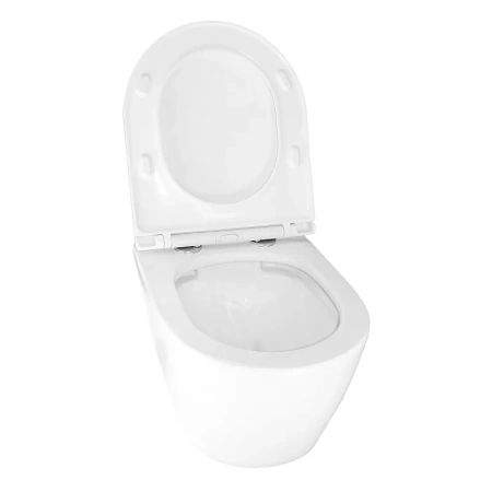 унитаз azario uno az-2380 подвесной, безободковый, с сиденьем микролифт, 48.5x36.5x36.5 см, белый